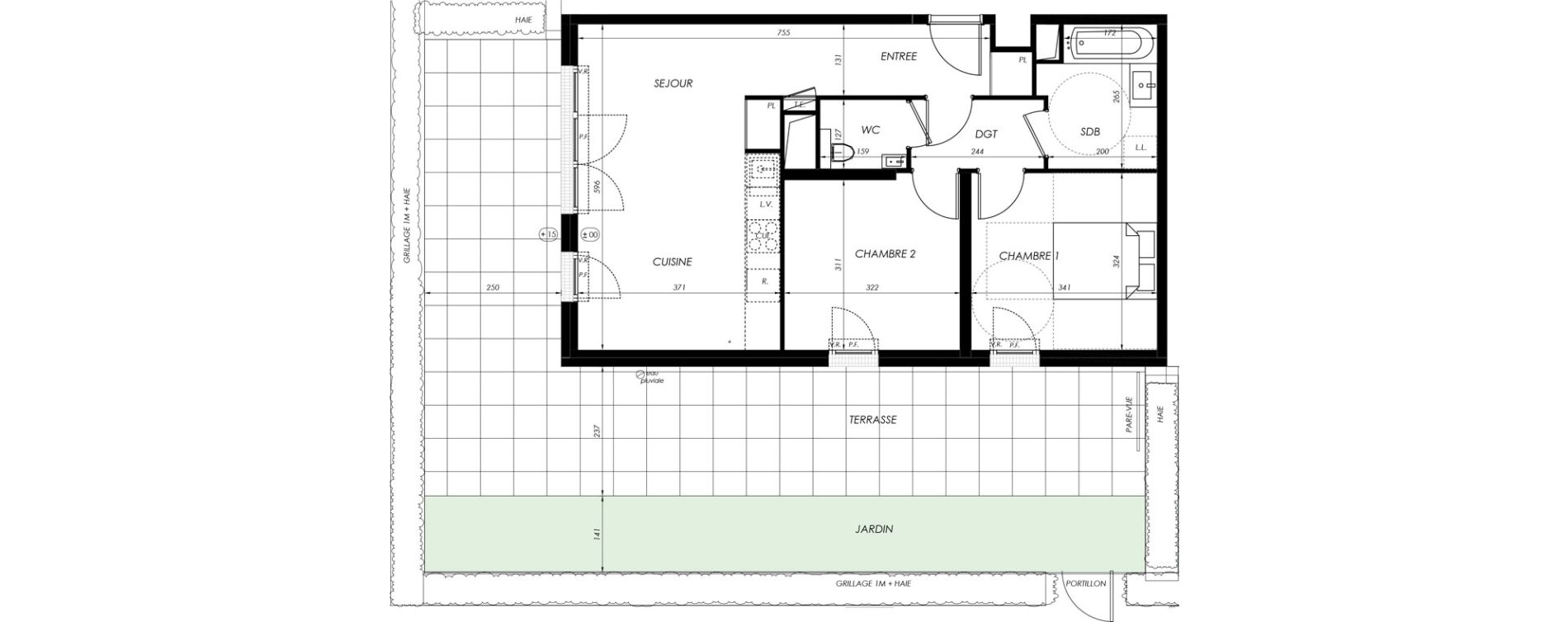 Appartement T3 de 59,45 m2 &agrave; V&eacute;lizy-Villacoublay Centre