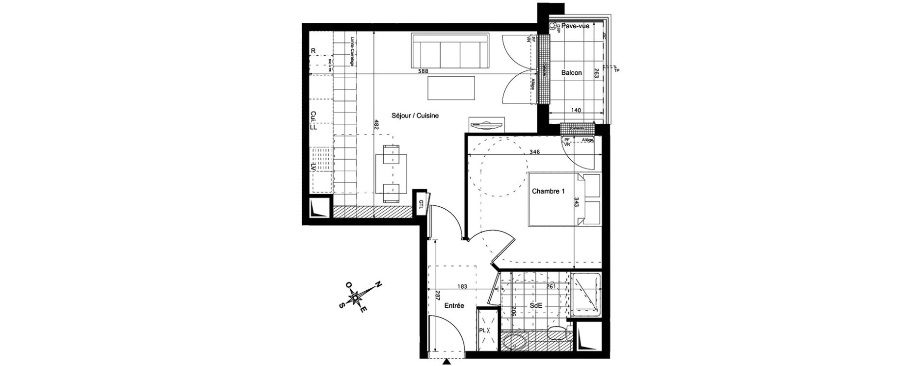 Appartement T2 de 45,25 m2 &agrave; Verneuil-Sur-Seine Centre