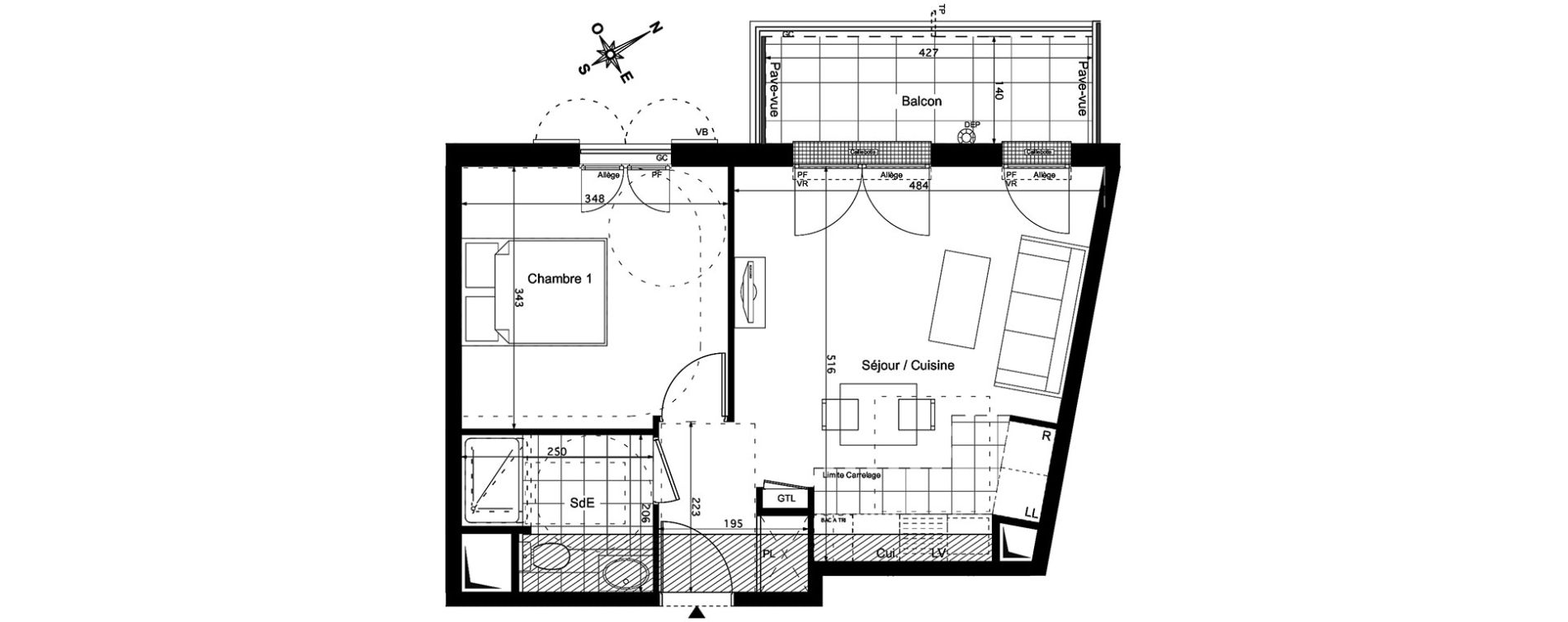 Appartement T2 de 40,75 m2 &agrave; Verneuil-Sur-Seine Centre