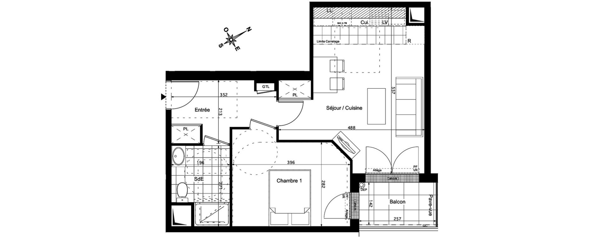 Appartement T2 de 44,00 m2 &agrave; Verneuil-Sur-Seine Centre
