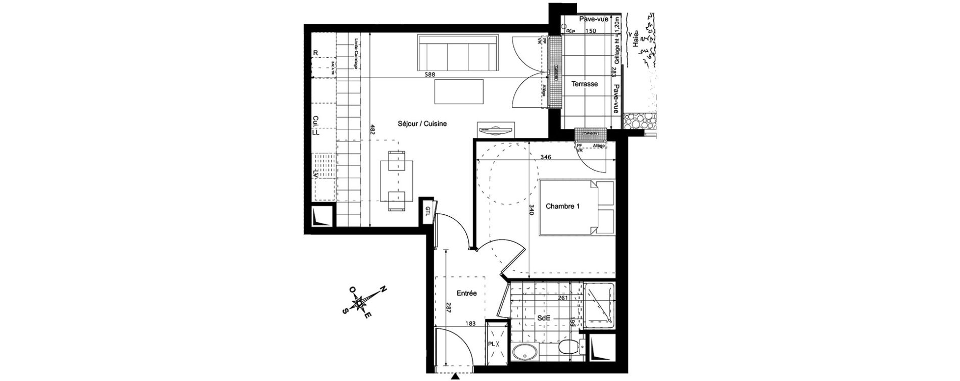 Appartement T2 de 45,00 m2 &agrave; Verneuil-Sur-Seine Centre
