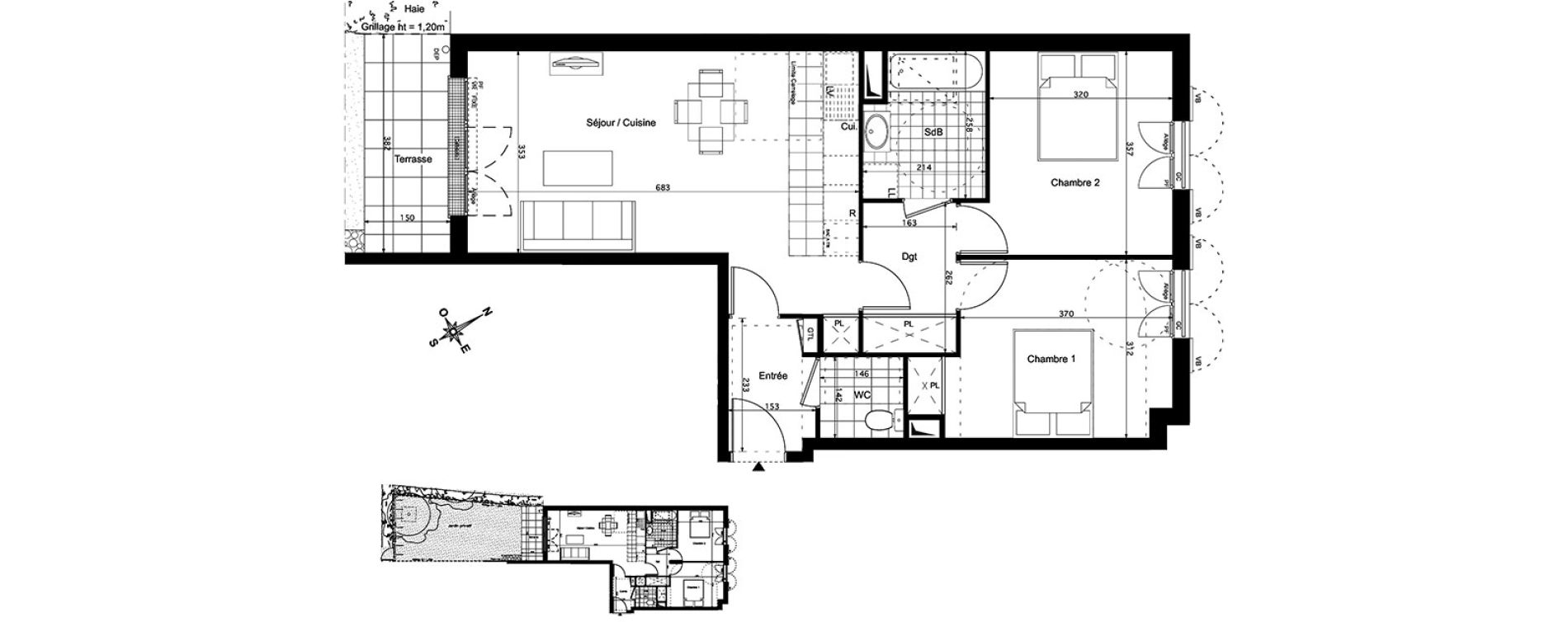 Appartement T3 de 65,75 m2 &agrave; Verneuil-Sur-Seine Centre