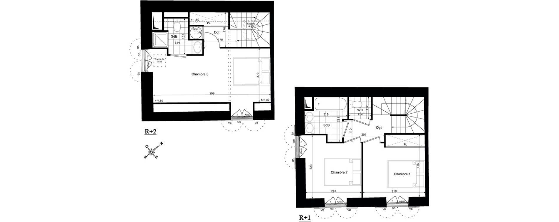 Duplex T4 de 76,25 m2 &agrave; Verneuil-Sur-Seine Centre
