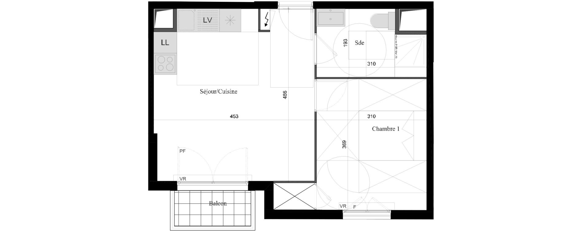 Appartement T2 de 39,03 m2 &agrave; Verneuil-Sur-Seine Centre