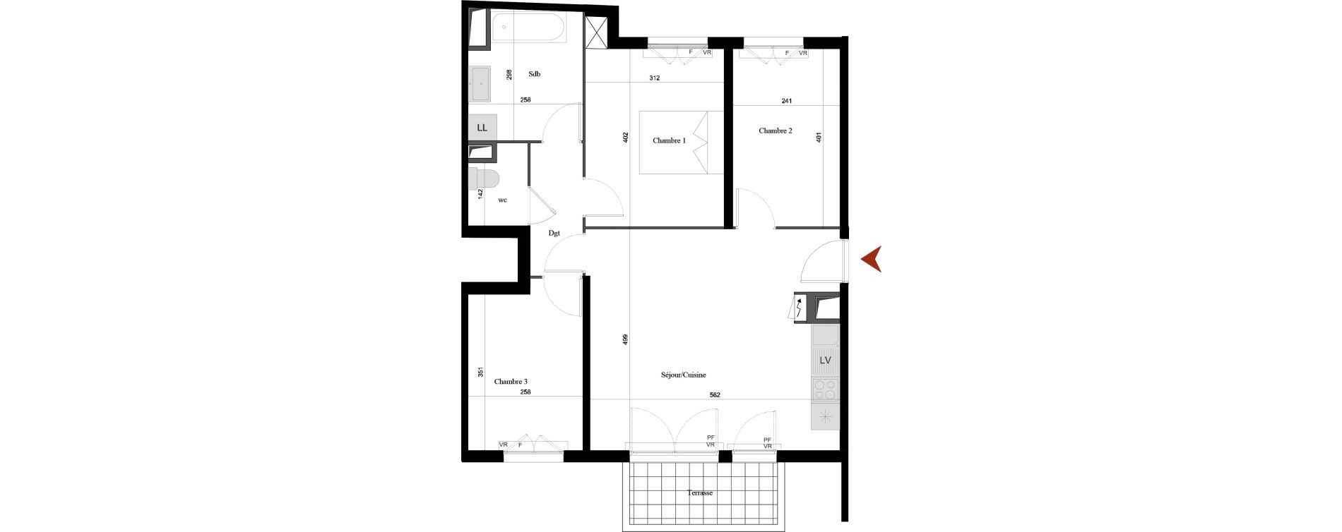 Appartement T4 de 72,43 m2 &agrave; Verneuil-Sur-Seine Centre