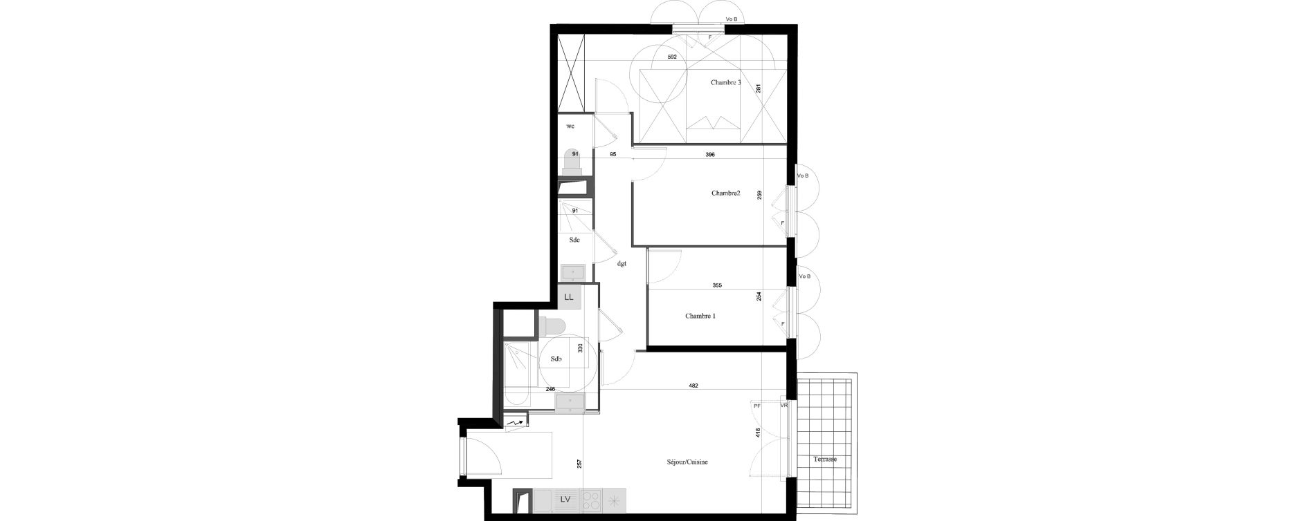 Appartement T4 de 76,83 m2 &agrave; Verneuil-Sur-Seine Centre
