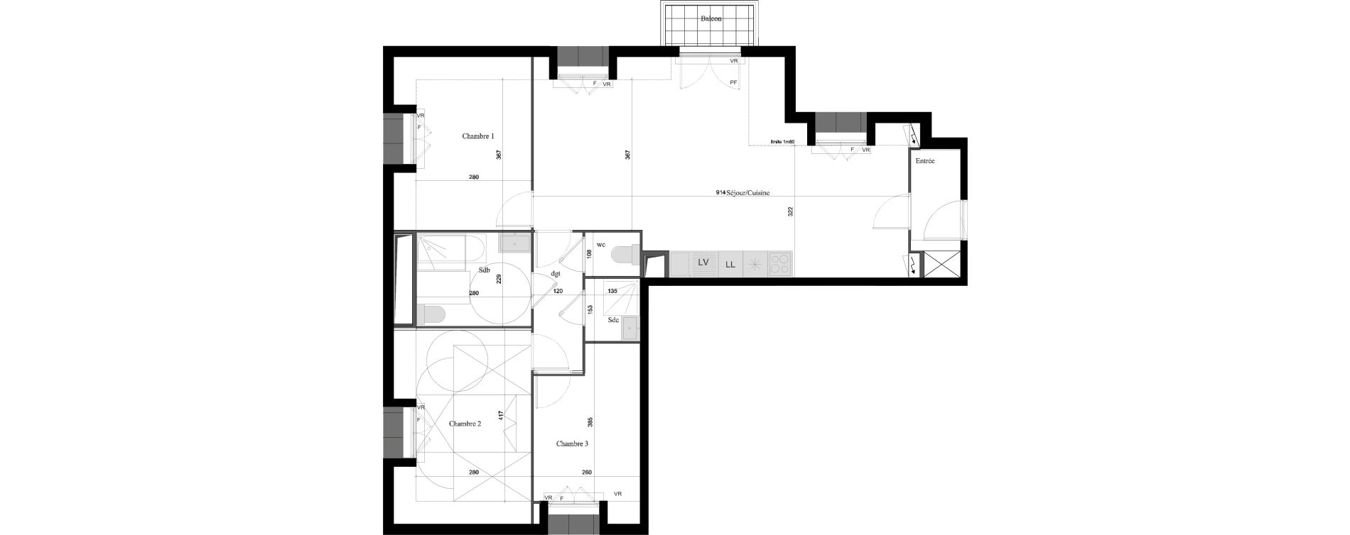 Appartement T4 de 84,41 m2 &agrave; Verneuil-Sur-Seine Centre