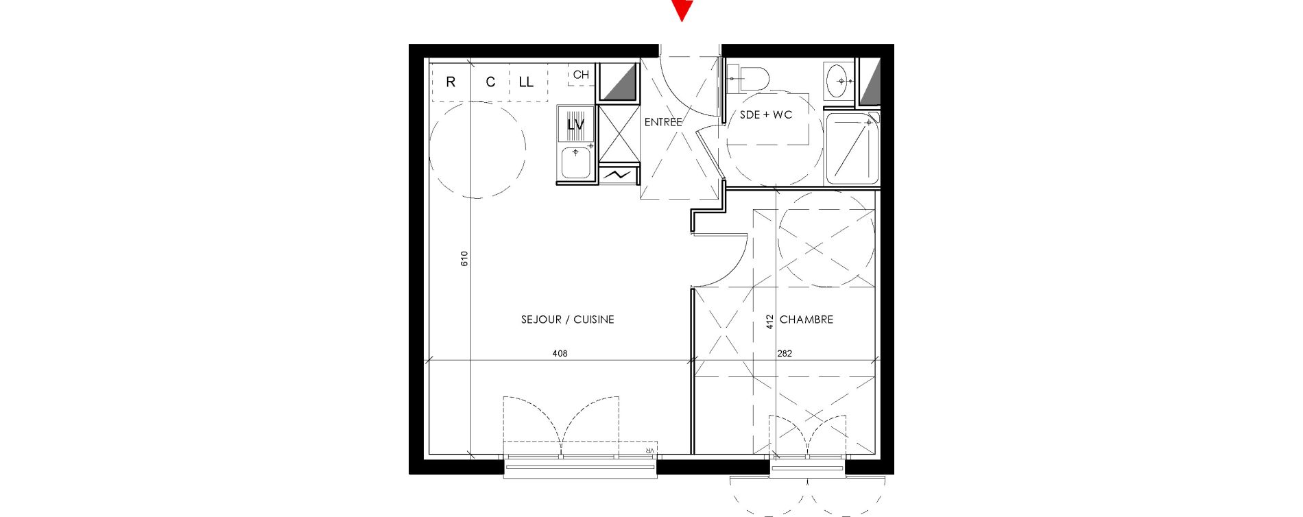 Appartement T2 de 41,25 m2 &agrave; Vernouillet Centre