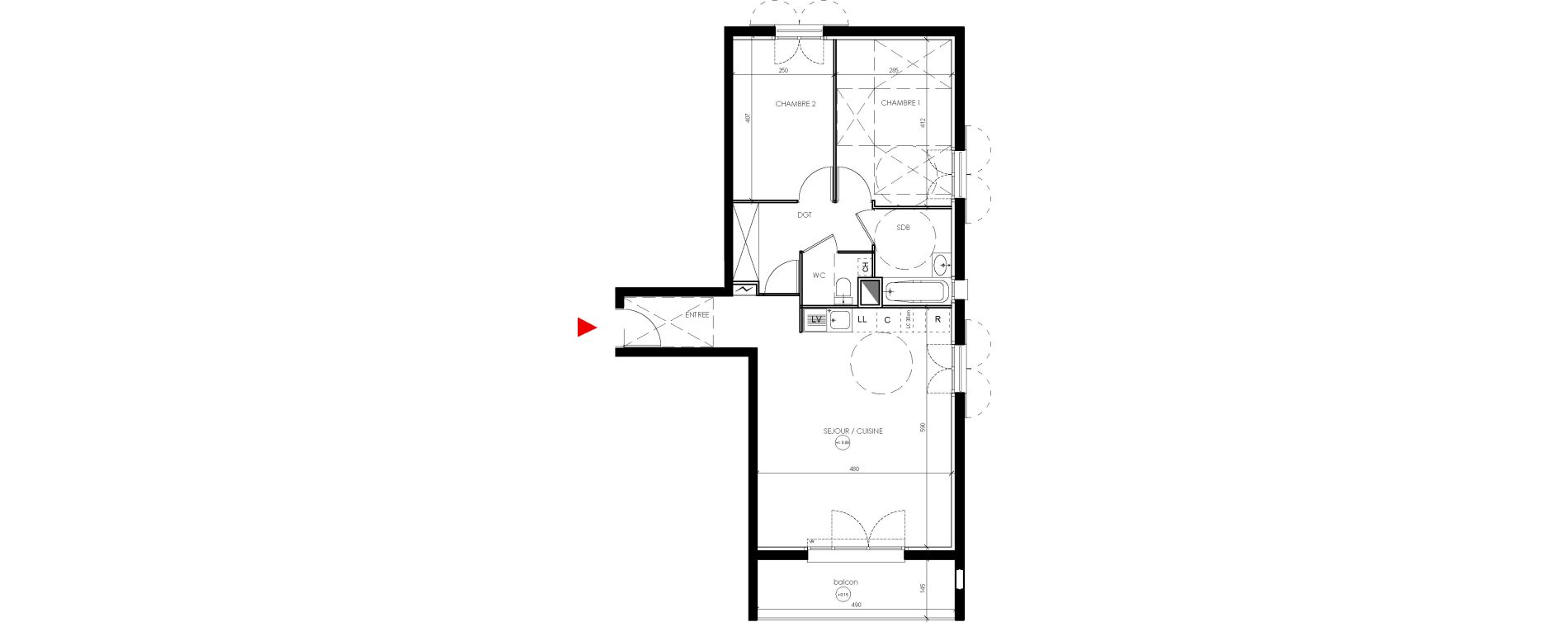 Appartement T3 de 66,52 m2 &agrave; Vernouillet Centre