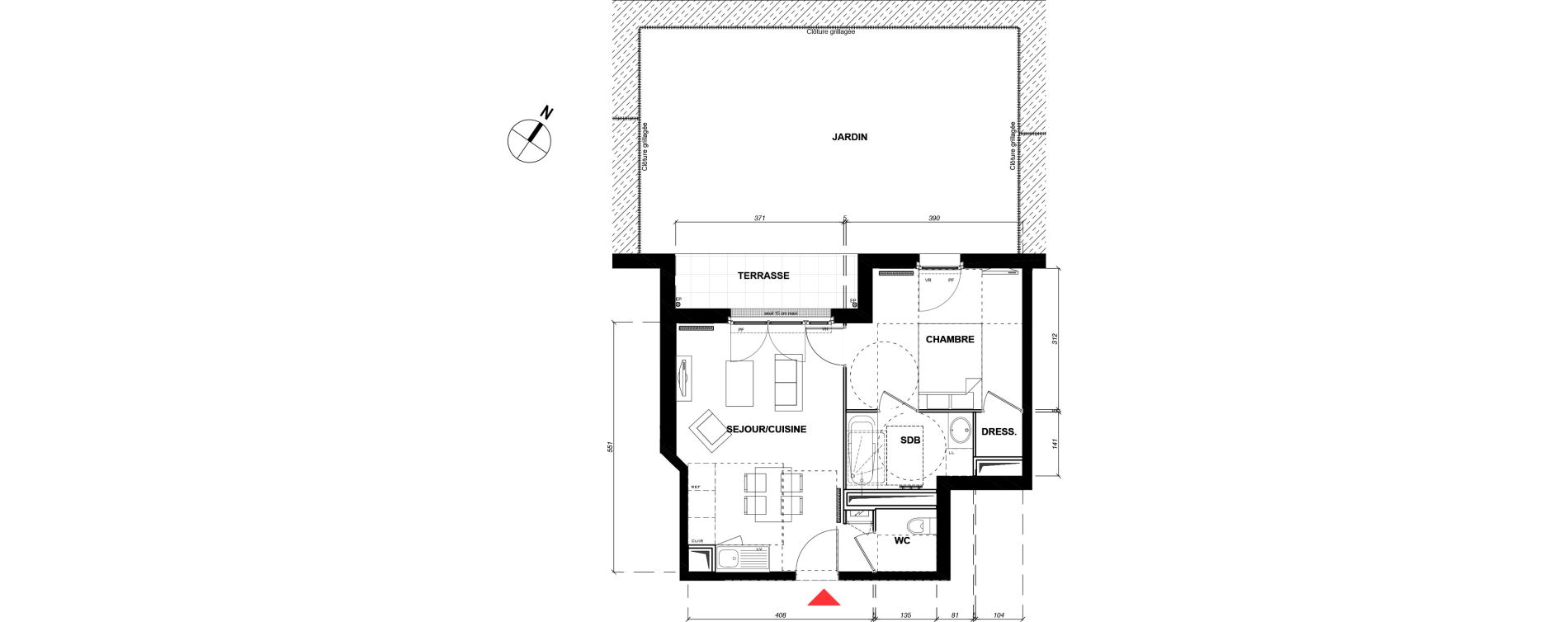 Appartement T2 de 38,97 m2 &agrave; Vernouillet Le parc