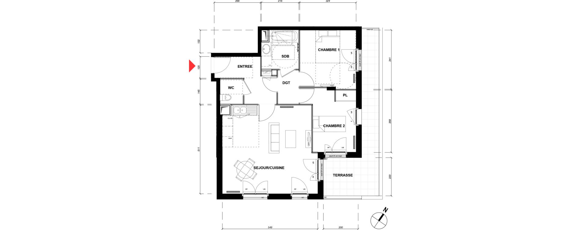 Appartement T3 de 62,41 m2 &agrave; Vernouillet Le parc