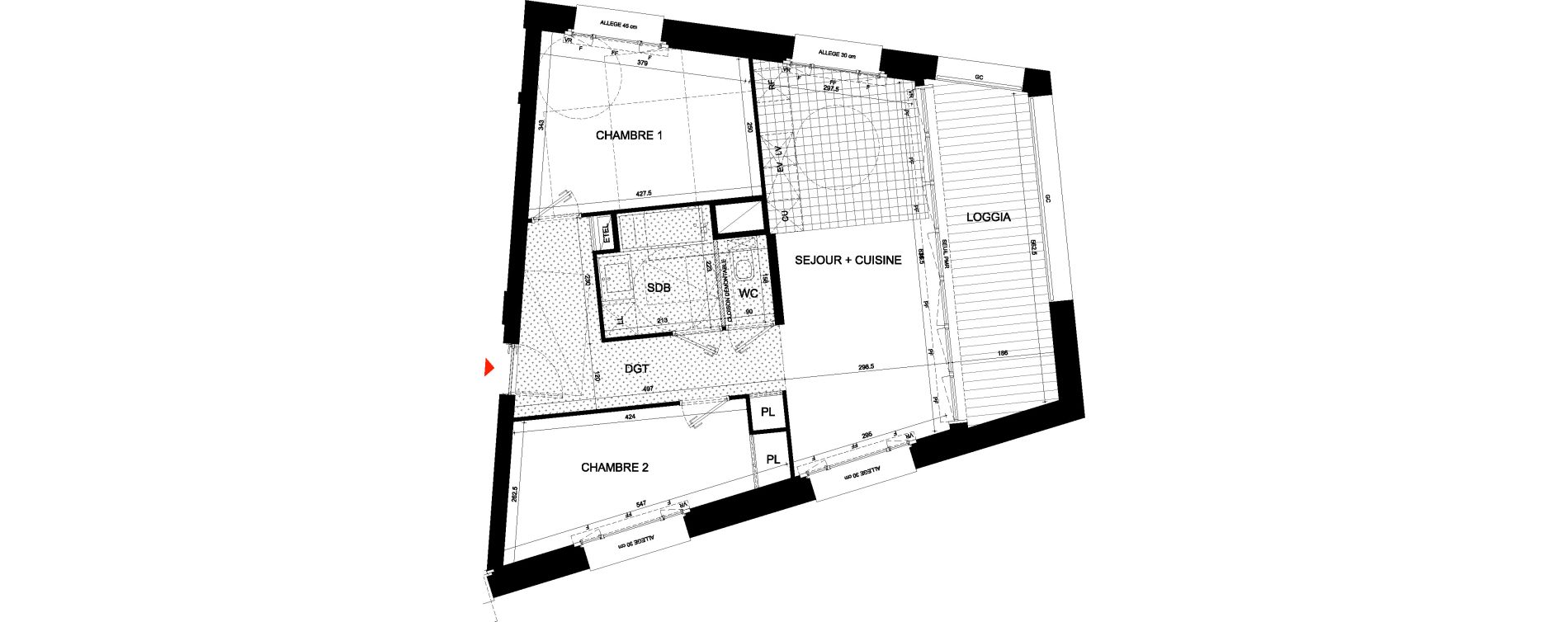 Appartement T3 de 57,10 m2 &agrave; Versailles Versailles montreuil