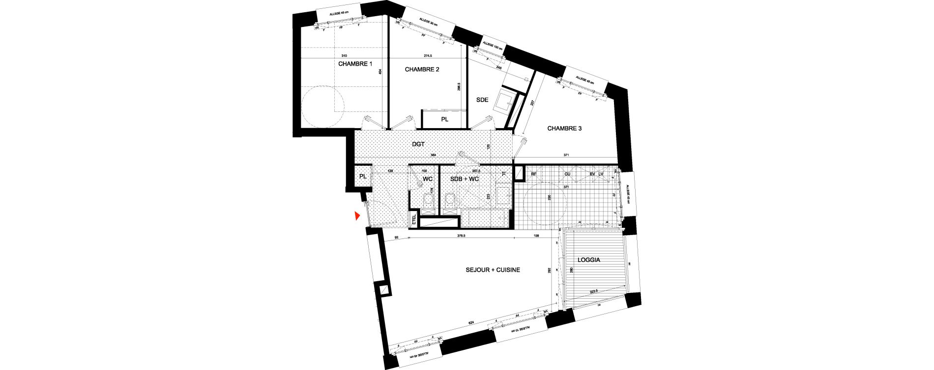 Appartement T4 de 84,00 m2 &agrave; Versailles Versailles montreuil