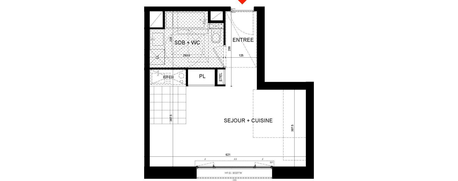 Appartement T1 de 30,70 m2 &agrave; Versailles Versailles montreuil