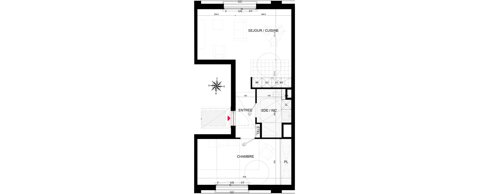 Appartement T2 de 49,00 m2 &agrave; Versailles Versailles montreuil