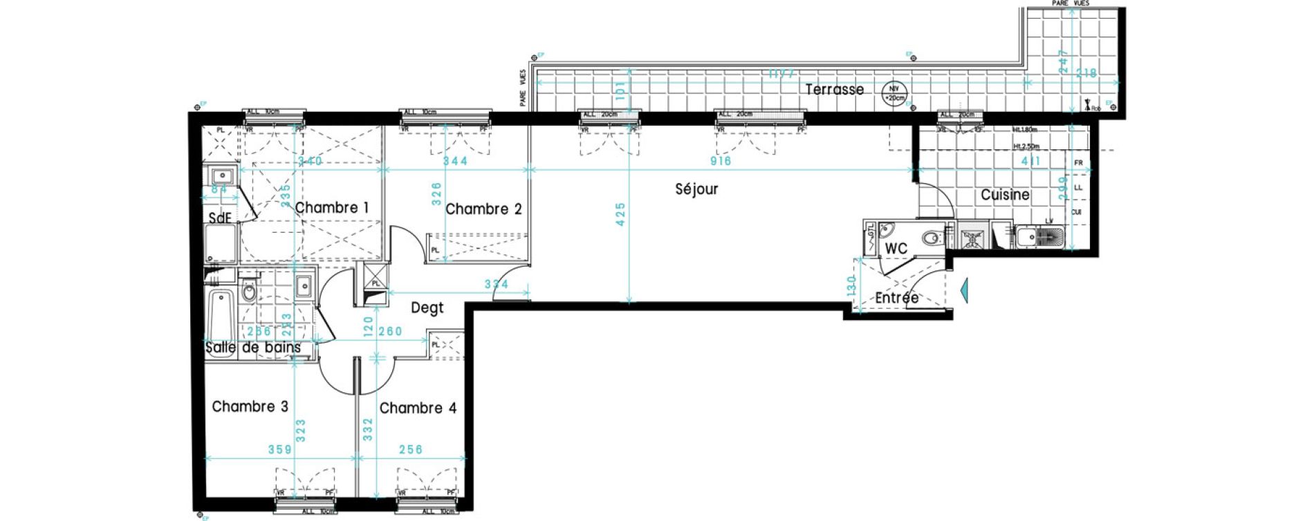 Appartement T5 de 111,50 m2 &agrave; Versailles Chantiers