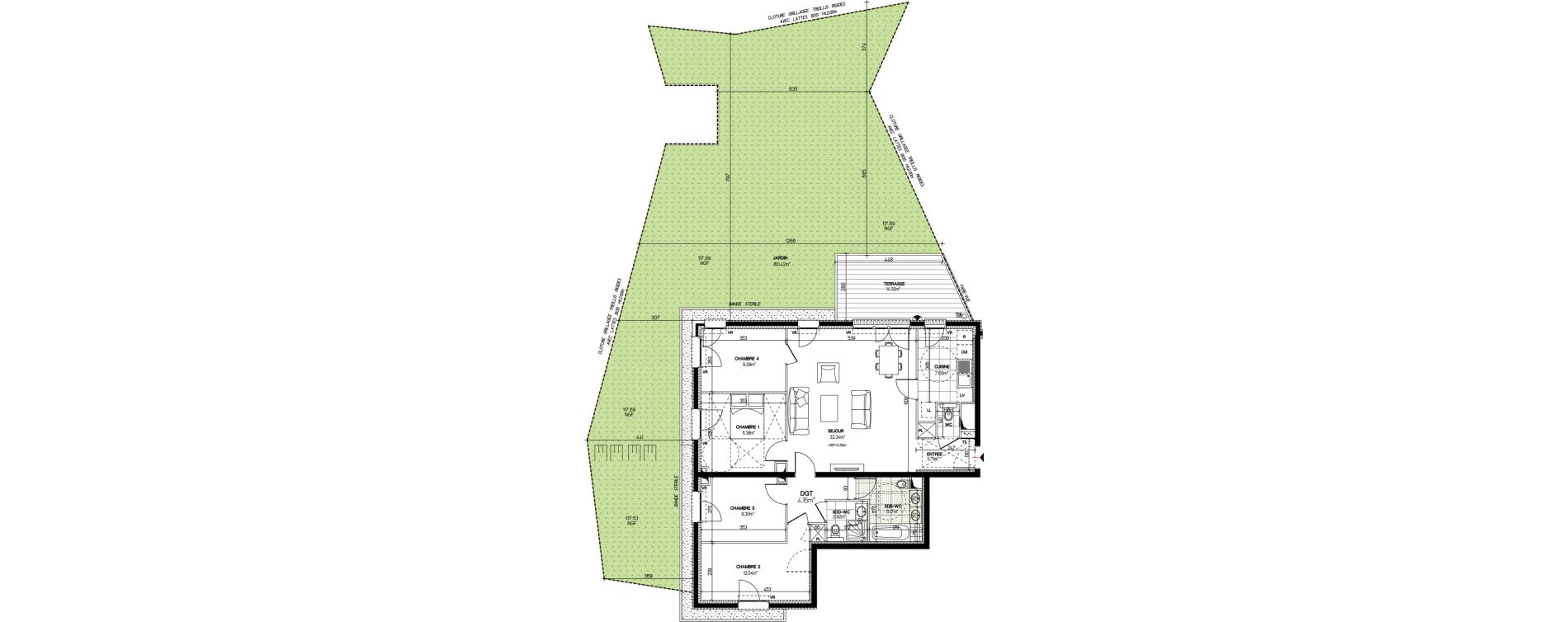 Appartement T5 de 100,22 m2 &agrave; Versailles Chantiers