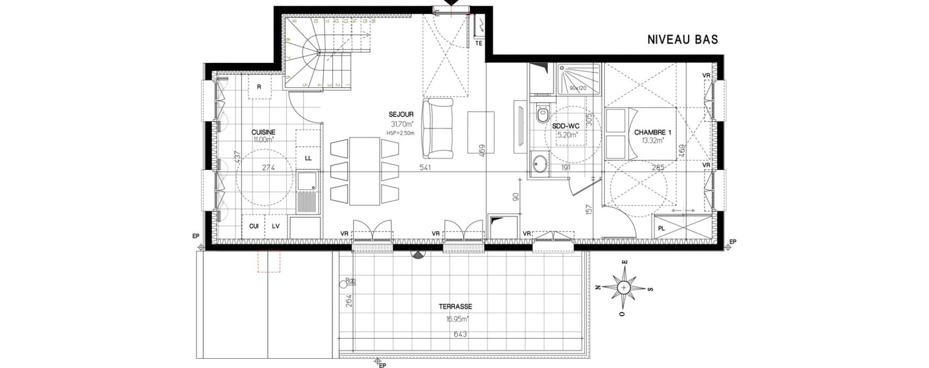 Duplex T5 de 99,88 m2 &agrave; Versailles Chantiers