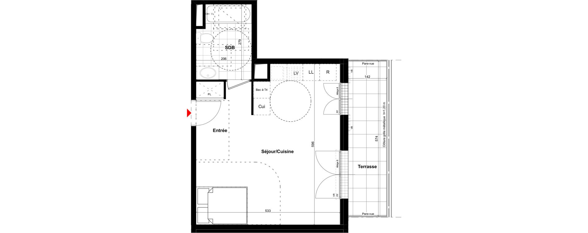Appartement T1 de 35,33 m2 &agrave; Villennes-Sur-Seine Centre