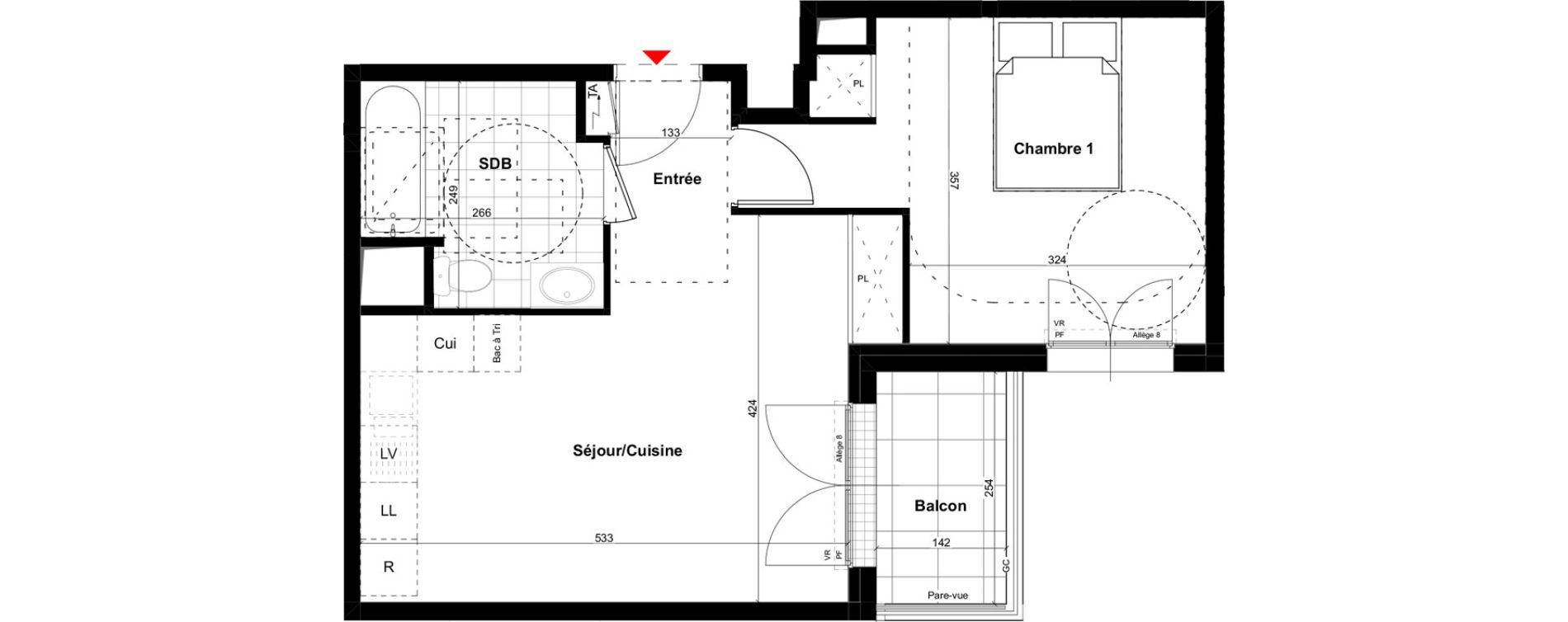 Appartement T2 de 42,40 m2 &agrave; Villennes-Sur-Seine Centre
