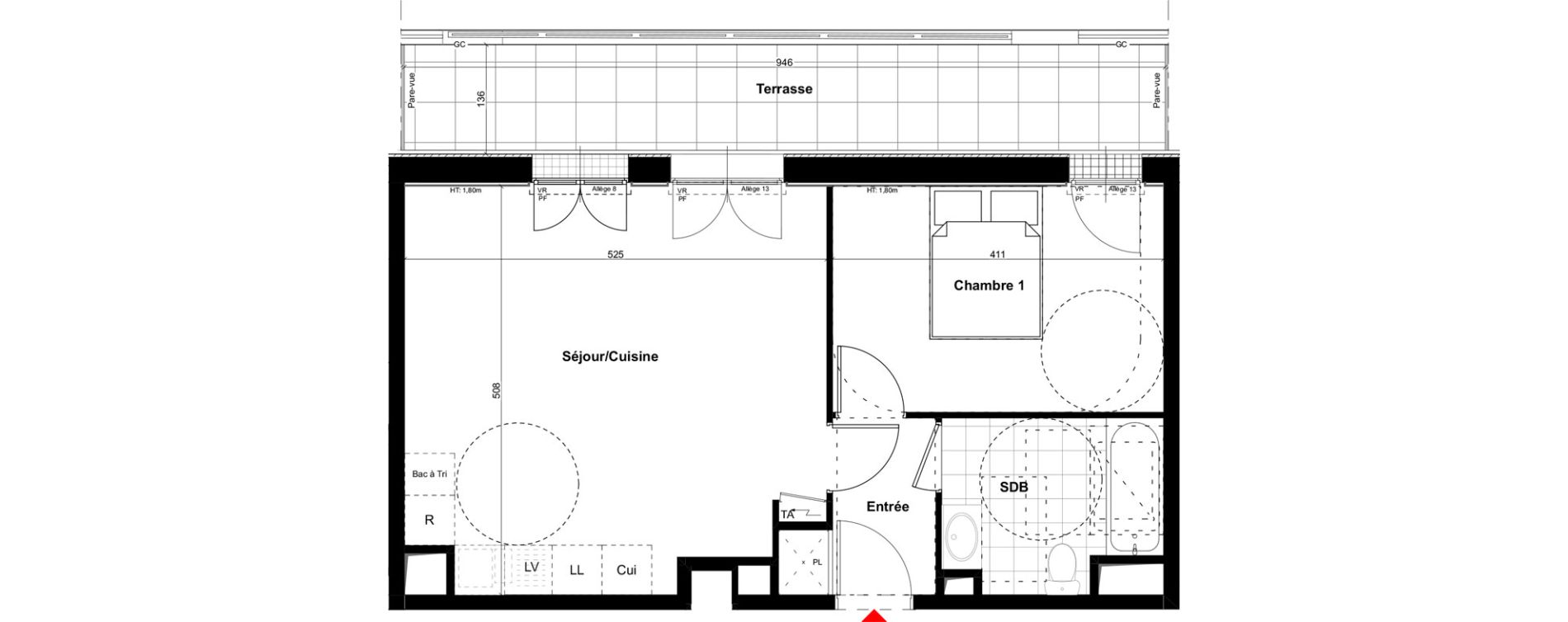 Appartement T2 de 45,30 m2 &agrave; Villennes-Sur-Seine Centre