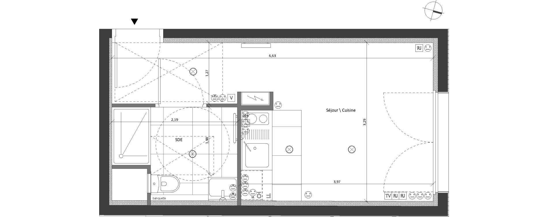 Studio de 20,71 m2 &agrave; Viroflay Centre