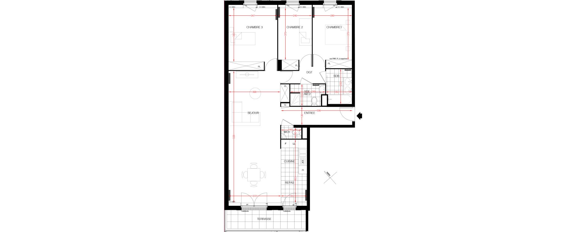 Appartement T4 de 101,87 m2 &agrave; Viroflay Centre