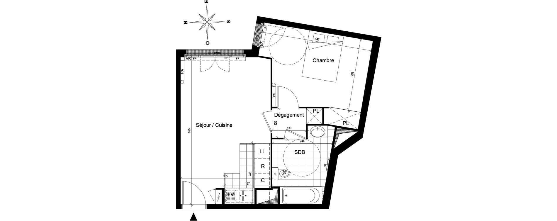Appartement T2 de 42,87 m2 à Voisins-Le-Bretonneux Centre