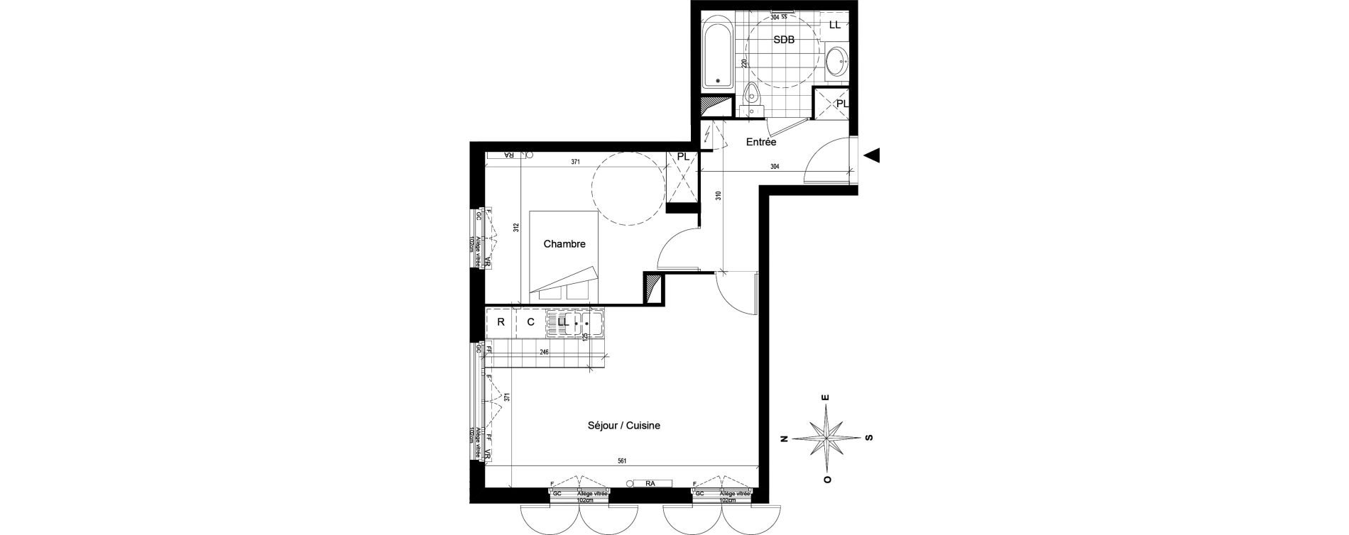 Appartement T2 de 47,15 m2 &agrave; Voisins-Le-Bretonneux Centre