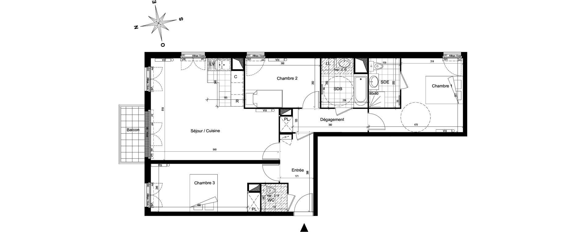 Appartement T4 de 88,60 m2 &agrave; Voisins-Le-Bretonneux Centre