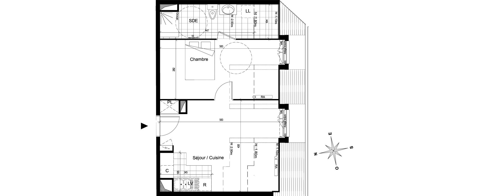 Appartement T2 de 41,26 m2 &agrave; Voisins-Le-Bretonneux Centre