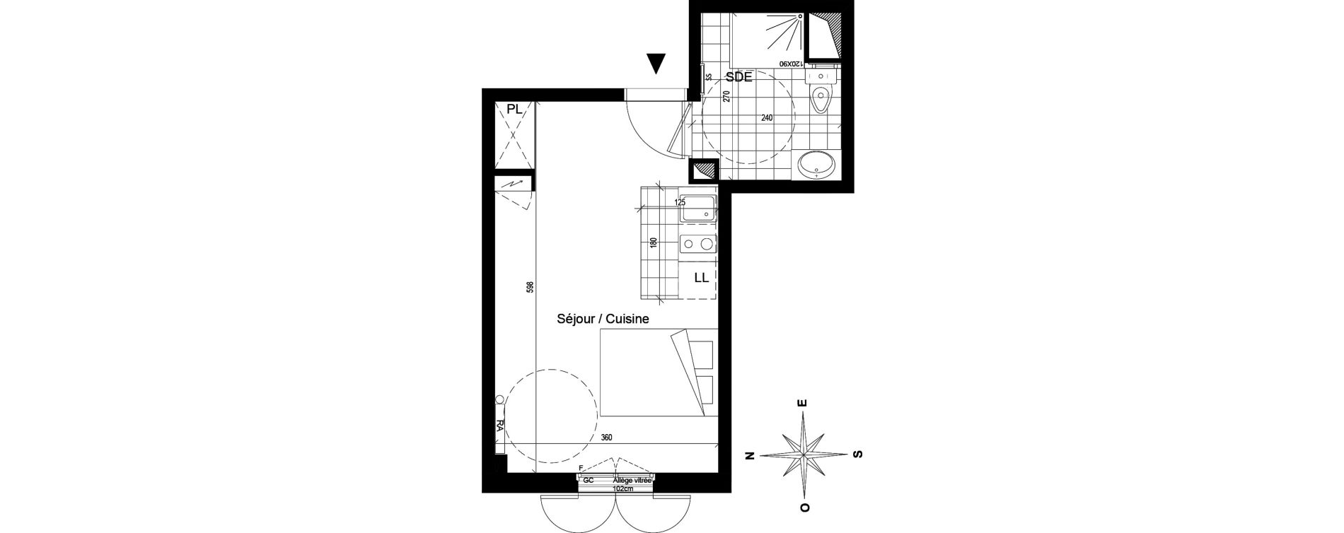 Appartement T1 de 26,21 m2 &agrave; Voisins-Le-Bretonneux Centre