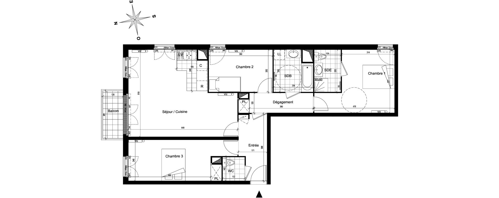 Appartement T4 de 88,60 m2 &agrave; Voisins-Le-Bretonneux Centre