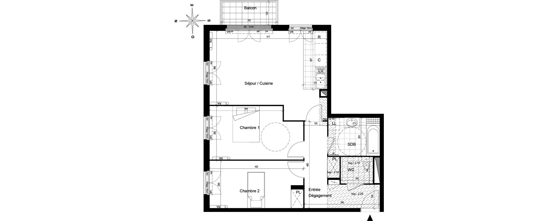 Appartement T3 de 68,33 m2 &agrave; Voisins-Le-Bretonneux Centre