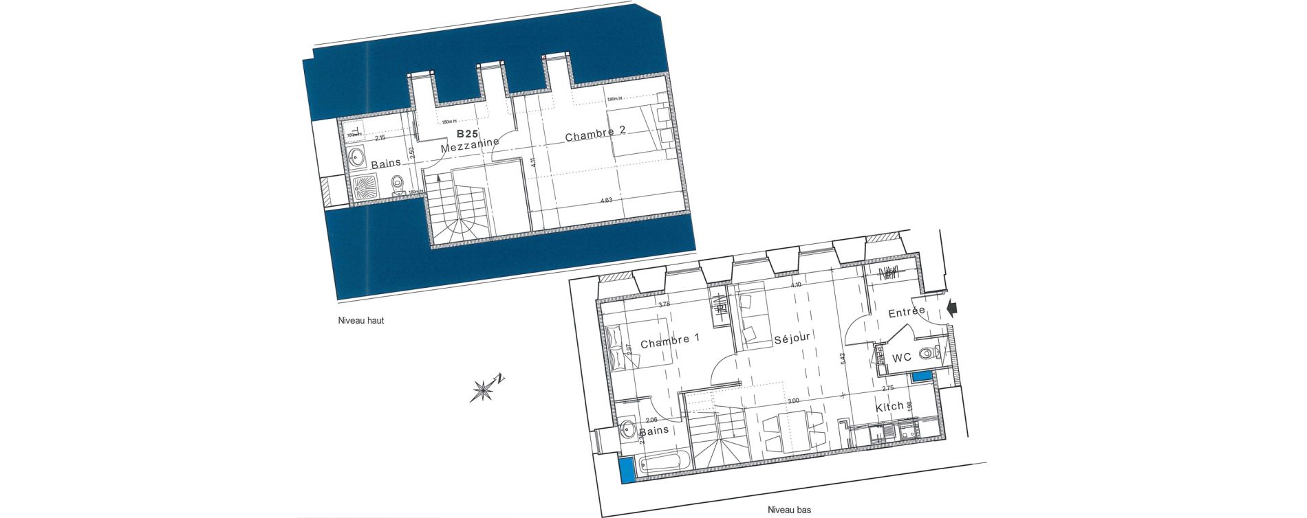 Duplex T3 de 69,60 m2 &agrave; Bayeux Centre