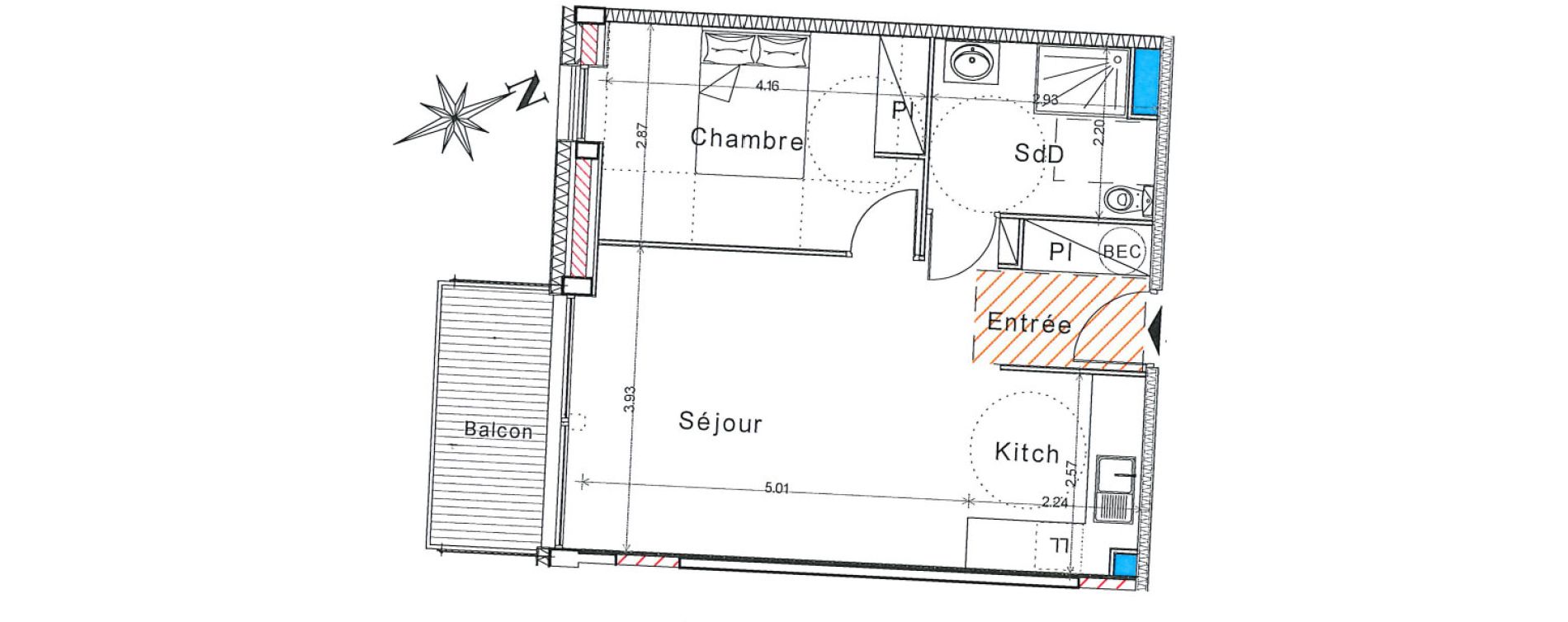 Appartement T2 de 47,00 m2 &agrave; Bayeux Centre