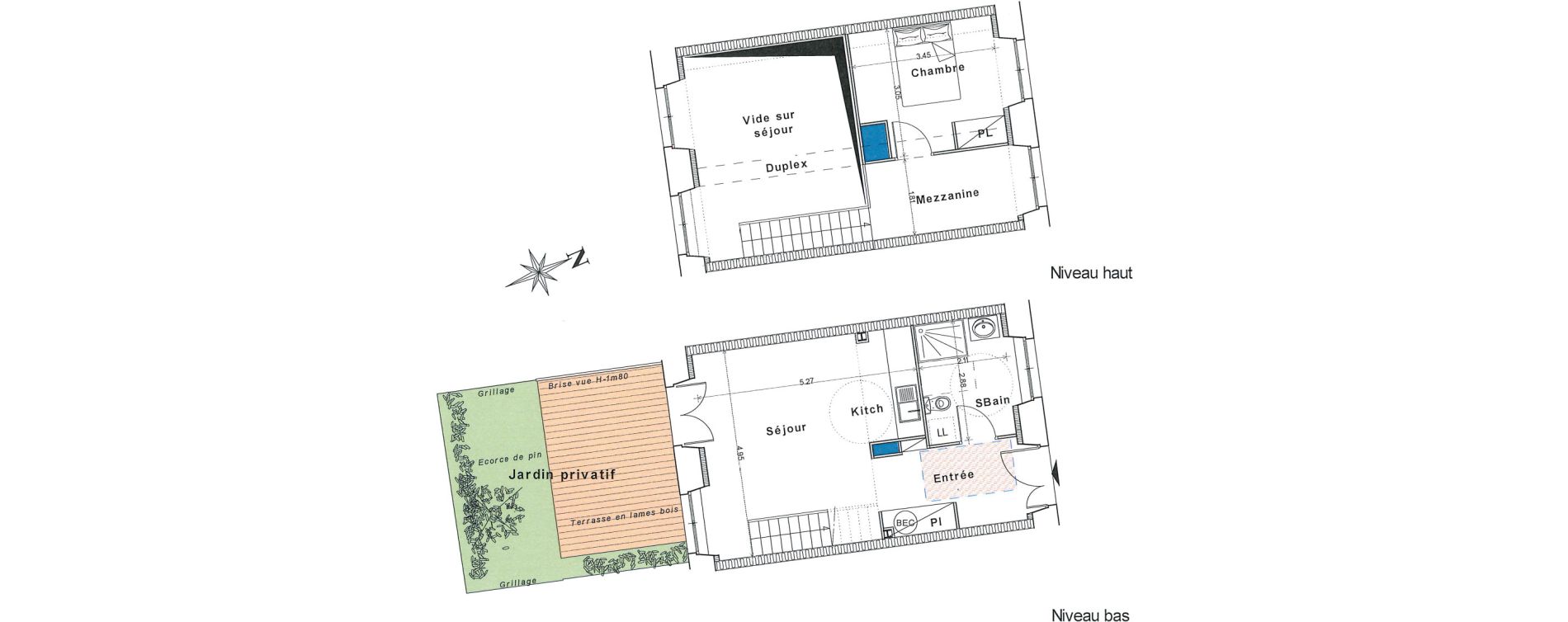 Duplex T2 de 50,00 m2 &agrave; Bayeux Centre