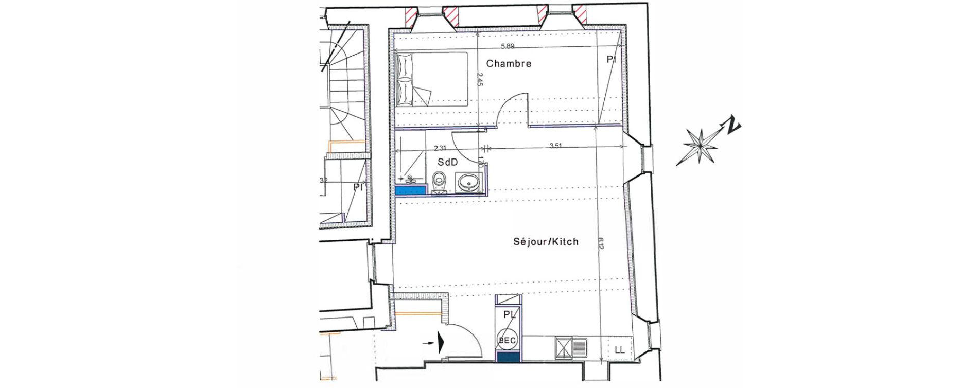 Appartement T2 de 47,50 m2 &agrave; Bayeux Centre