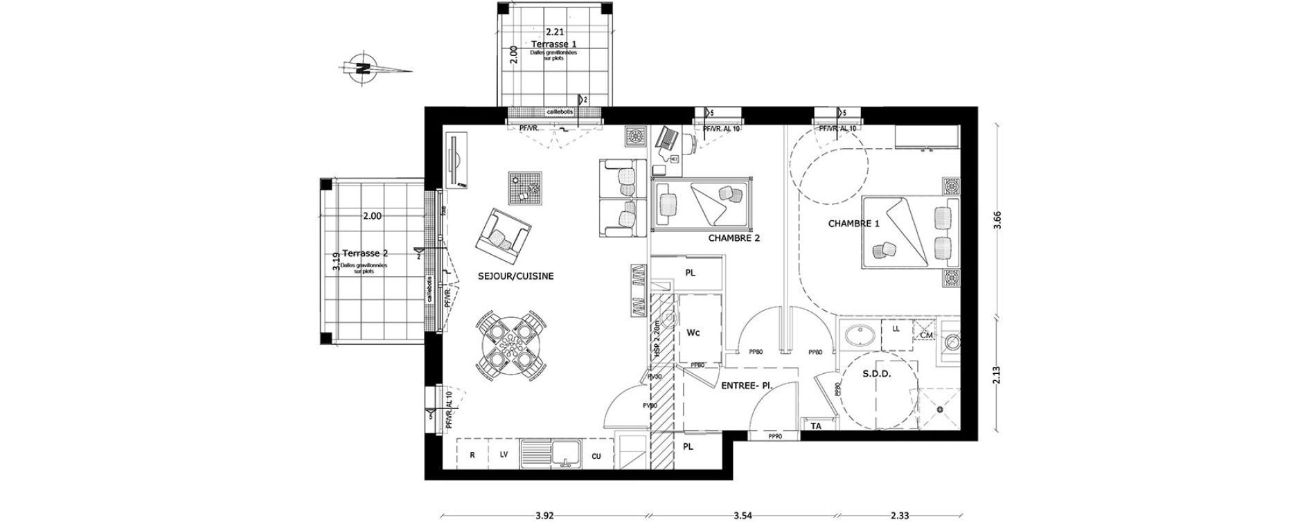 Appartement T3 de 56,50 m2 &agrave; Benerville-Sur-Mer Centre