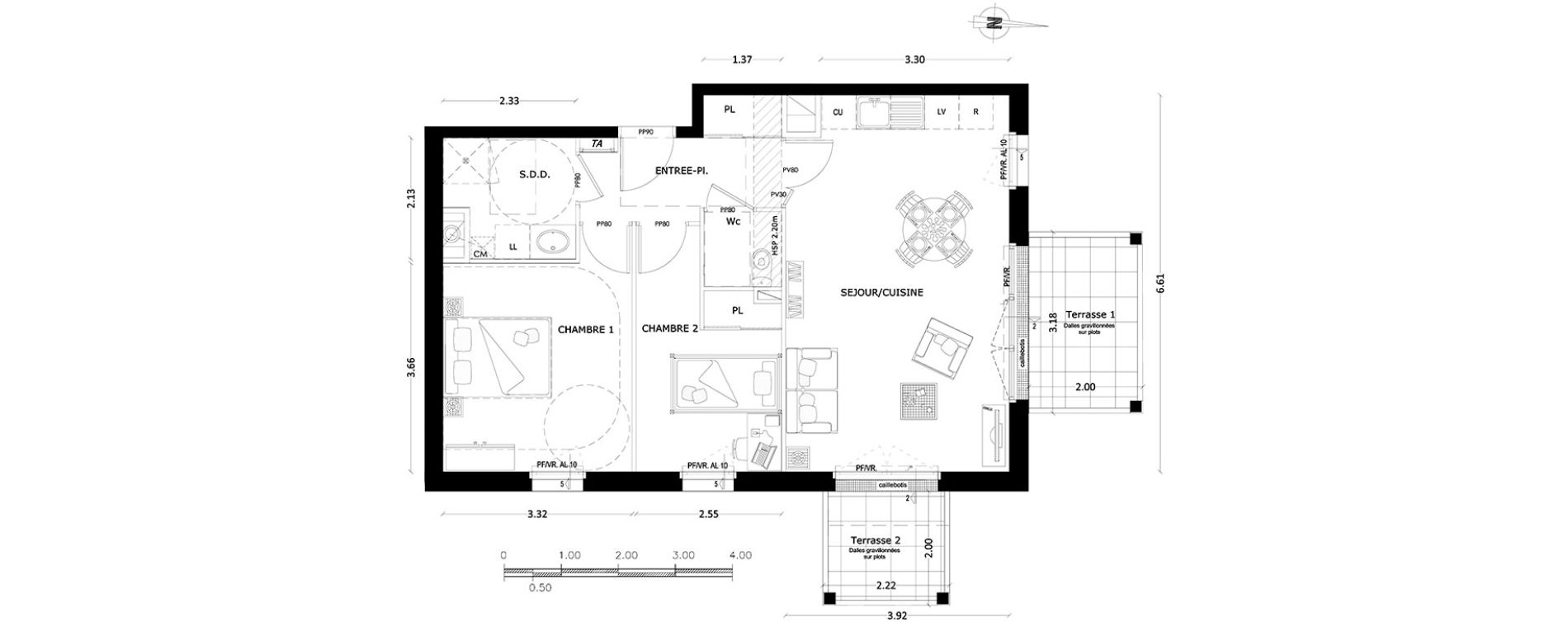 Appartement T3 de 59,49 m2 &agrave; Benerville-Sur-Mer Centre