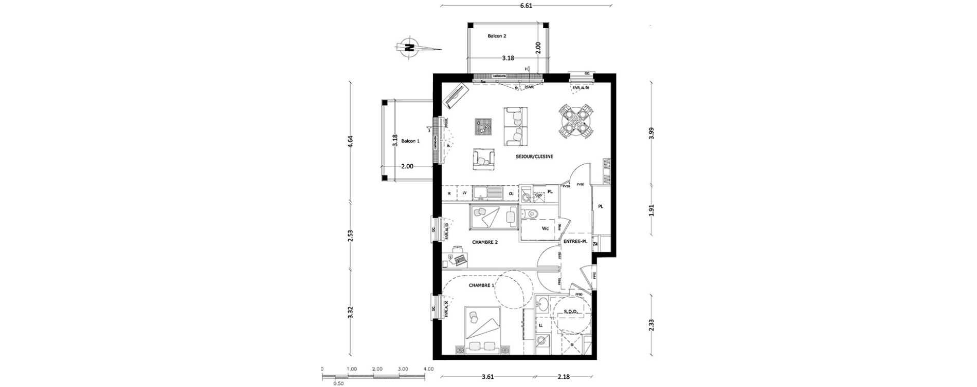 Appartement T3 de 64,00 m2 &agrave; Benerville-Sur-Mer Centre