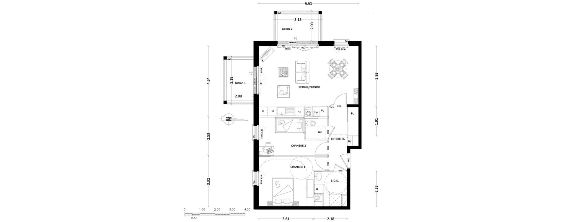 Appartement T3 de 63,91 m2 &agrave; Benerville-Sur-Mer Centre