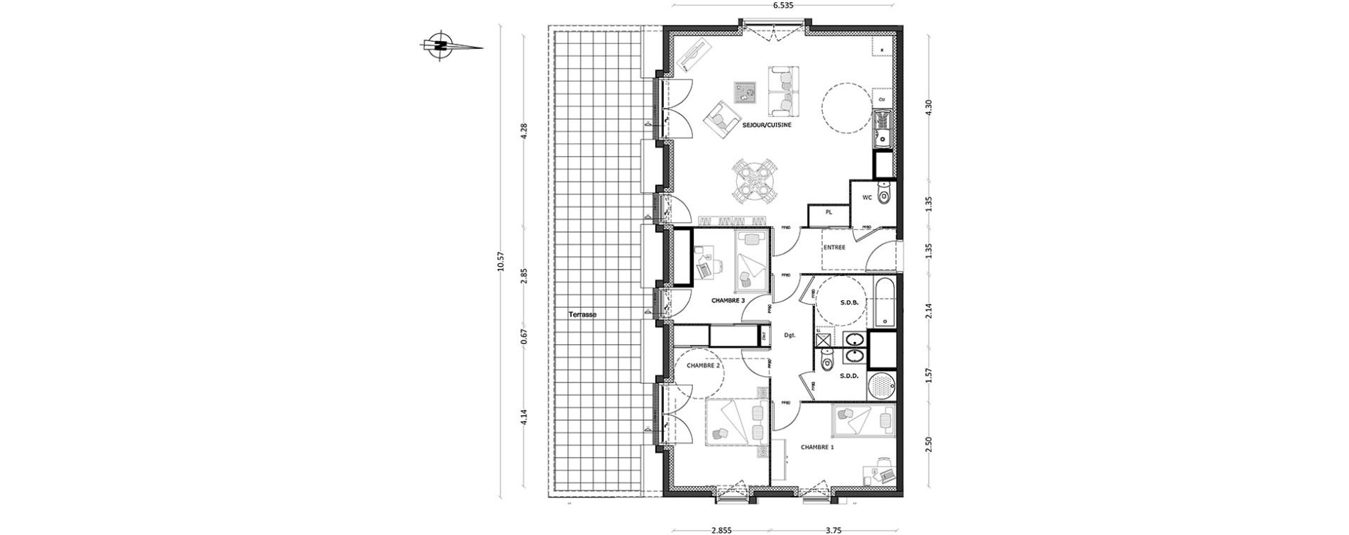 Appartement T4 de 87,25 m2 &agrave; Benerville-Sur-Mer Centre