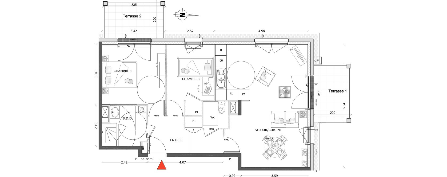 Appartement T3 de 64,85 m2 &agrave; Benerville-Sur-Mer Centre