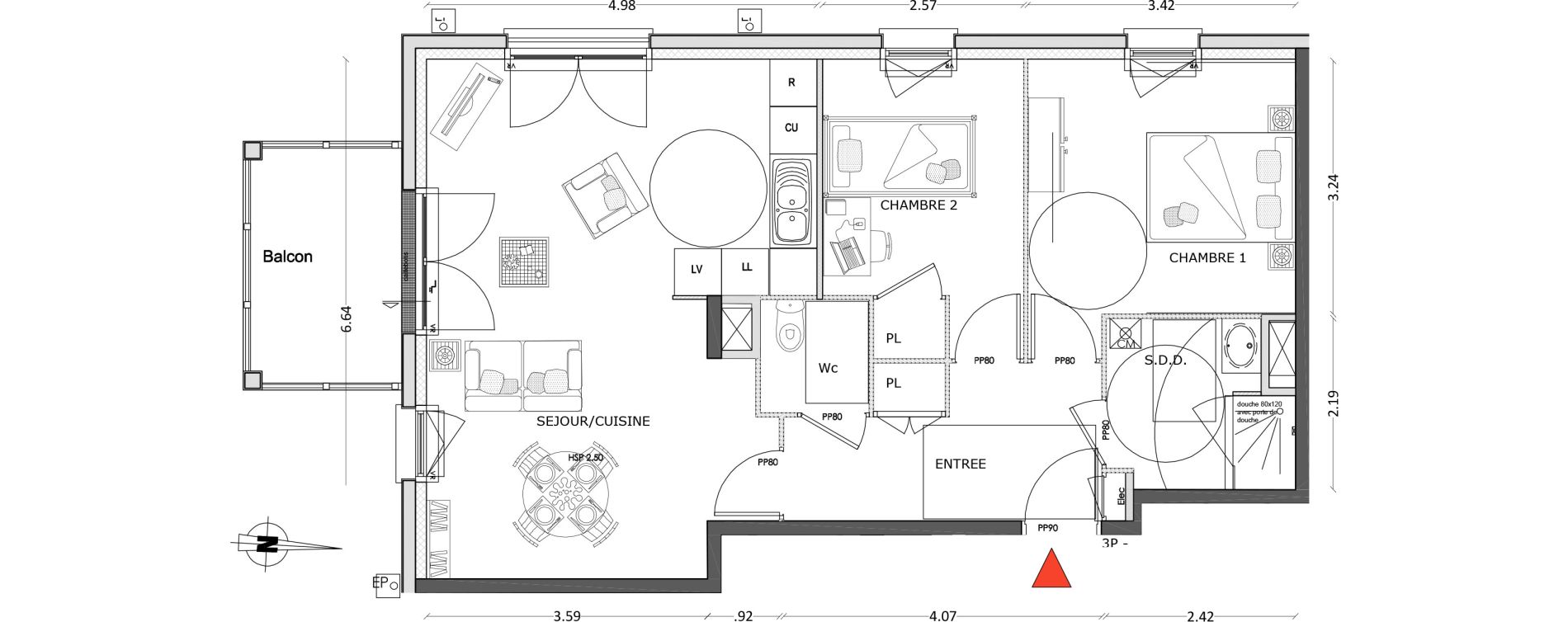 Appartement T3 de 64,86 m2 &agrave; Benerville-Sur-Mer Centre