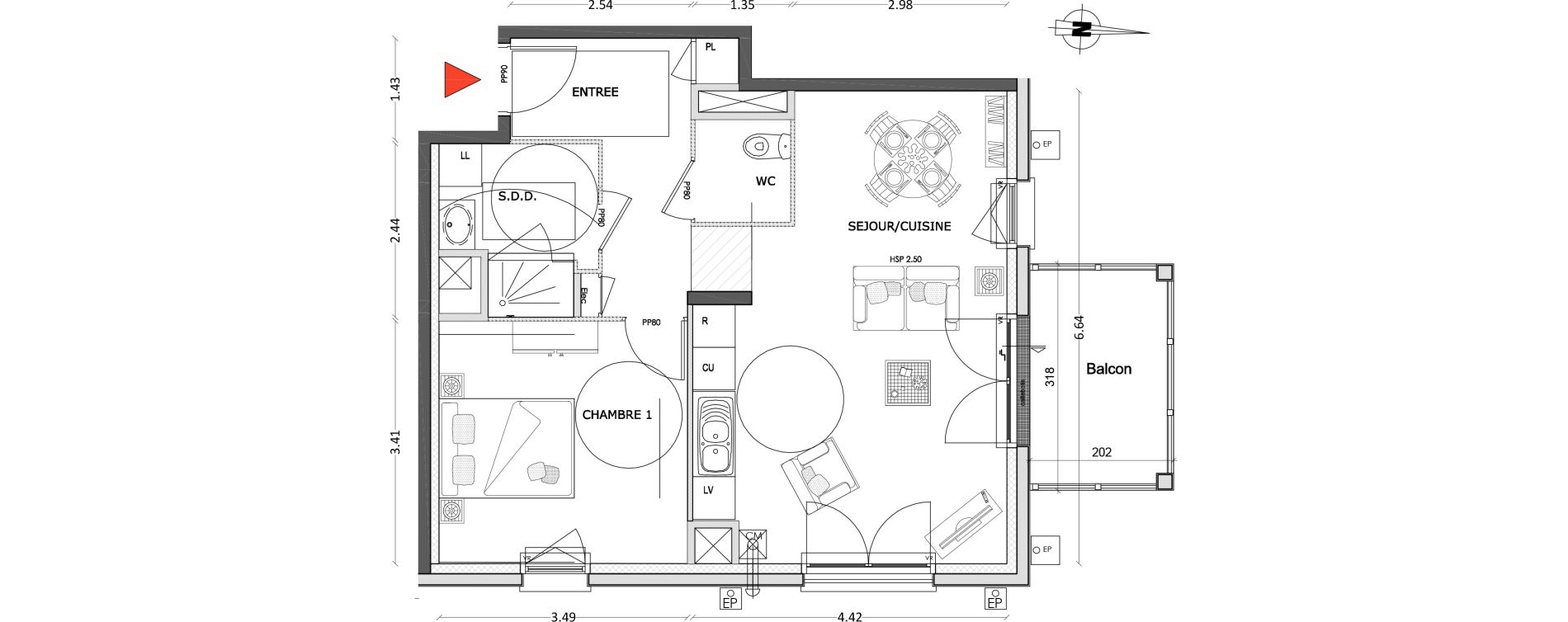 Appartement T2 de 51,66 m2 &agrave; Benerville-Sur-Mer Centre