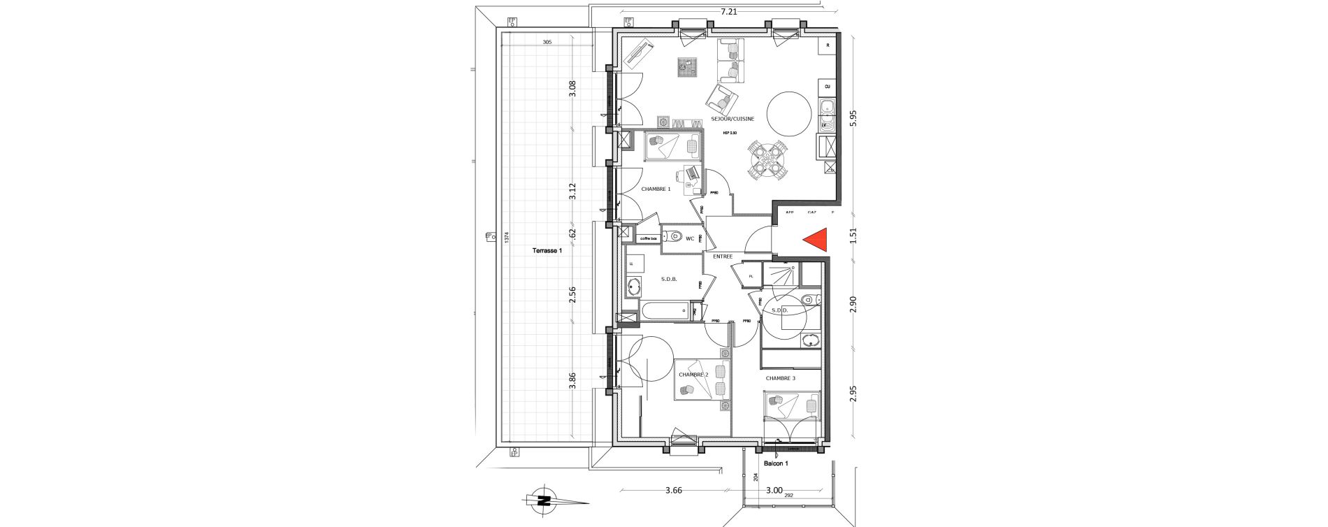 Appartement T4 de 86,55 m2 &agrave; Benerville-Sur-Mer Centre