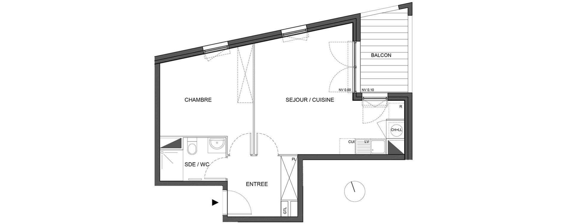 Appartement T2 de 43,70 m2 &agrave; B&eacute;nouville Centre