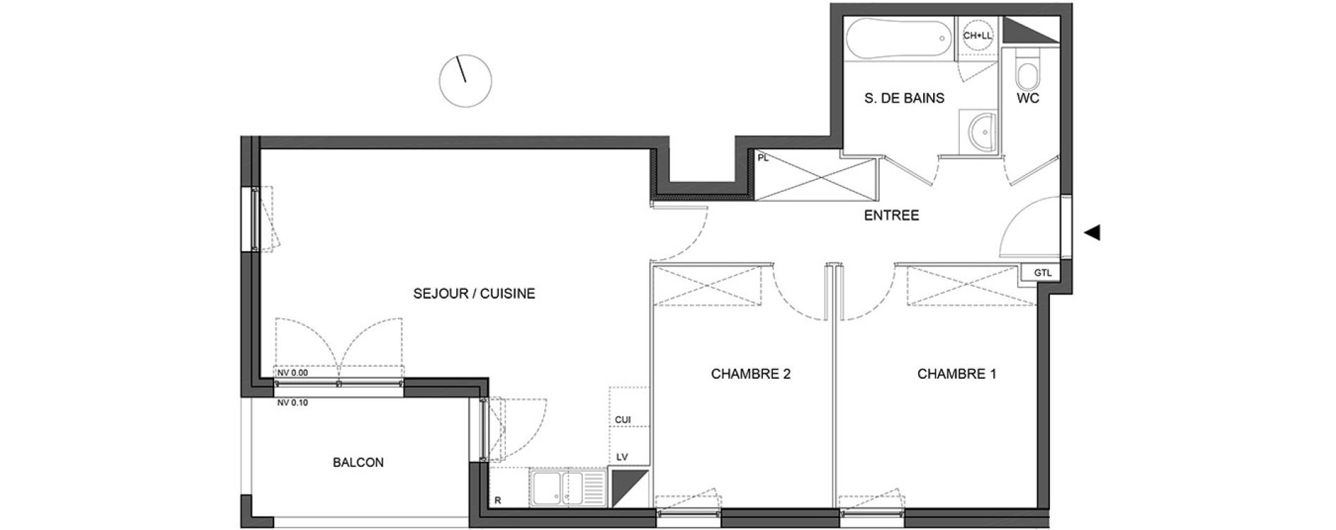 Appartement T3 de 62,80 m2 &agrave; B&eacute;nouville Centre