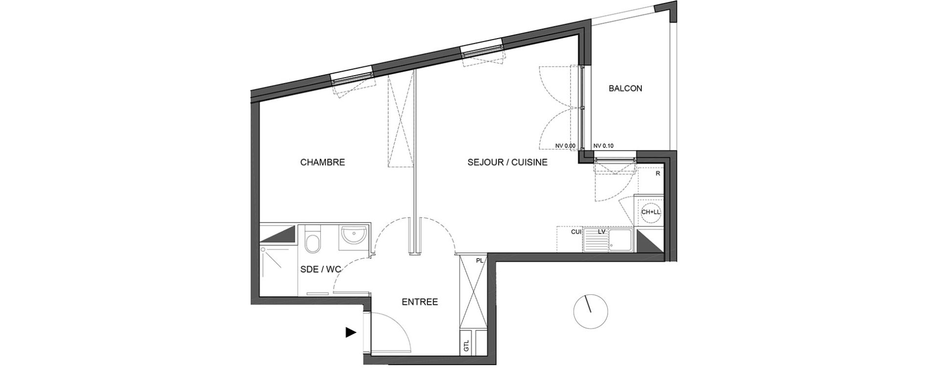 Appartement T2 de 43,70 m2 &agrave; B&eacute;nouville Centre